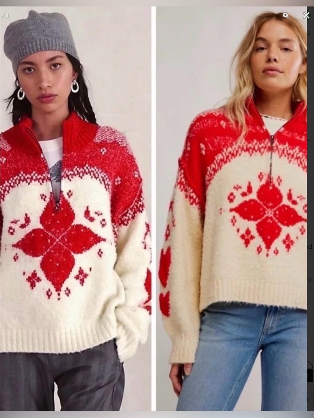 FREE PEOPLE Mythical Fair Isle Pattern Sweater size medium